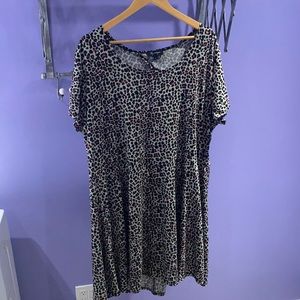 PLUS SIZE Lily Morgan leopard skater dress